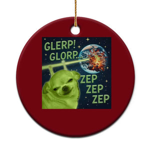 Funny Alien Dog Meme Ceramic Ornament Glorp Zep Sci-Fi Humor Chihuahua TS10 1pc Red Print Your Wear