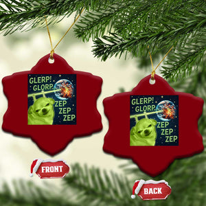 Funny Alien Dog Meme Ceramic Ornament Glorp Zep Sci-Fi Humor Chihuahua TS10 Print Your Wear