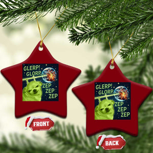 Funny Alien Dog Meme Ceramic Ornament Glorp Zep Sci-Fi Humor Chihuahua TS10 Print Your Wear