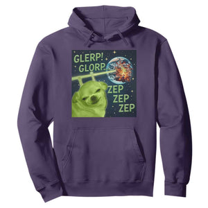 Funny Alien Dog Meme Hoodie Glorp Zep Sci-Fi Humor Chihuahua TS10 Purple Print Your Wear