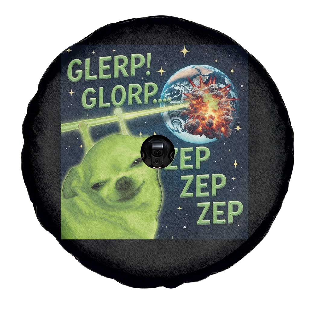 Funny Alien Dog Meme Spare Tire Cover Glorp Zep Sci-Fi Humor Chihuahua TS10 Print Your Wear