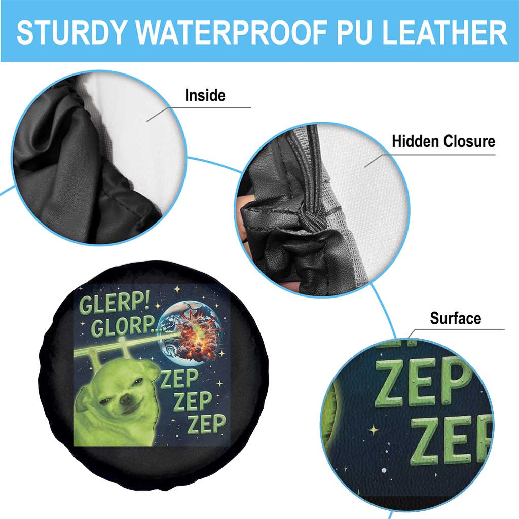 Funny Alien Dog Meme Spare Tire Cover Glorp Zep Sci-Fi Humor Chihuahua TS10 Print Your Wear