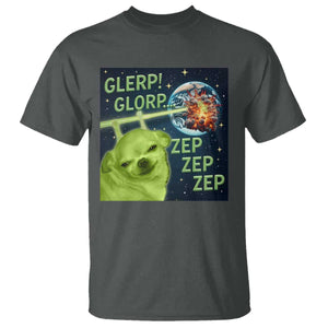 Funny Alien Dog Meme T Shirt Glorp Zep Sci-Fi Humor Chihuahua TS10 Dark Heather Print Your Wear