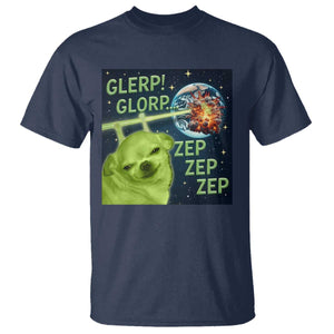 Funny Alien Dog Meme T Shirt Glorp Zep Sci-Fi Humor Chihuahua TS10 Navy Print Your Wear