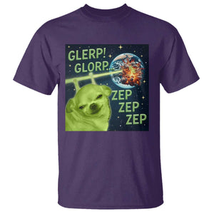 Funny Alien Dog Meme T Shirt Glorp Zep Sci-Fi Humor Chihuahua TS10 Purple Print Your Wear