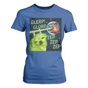 Funny Alien Dog Meme T Shirt For Women Glorp Zep Sci-Fi Humor Chihuahua TS10 Royal Blue Print Your Wear