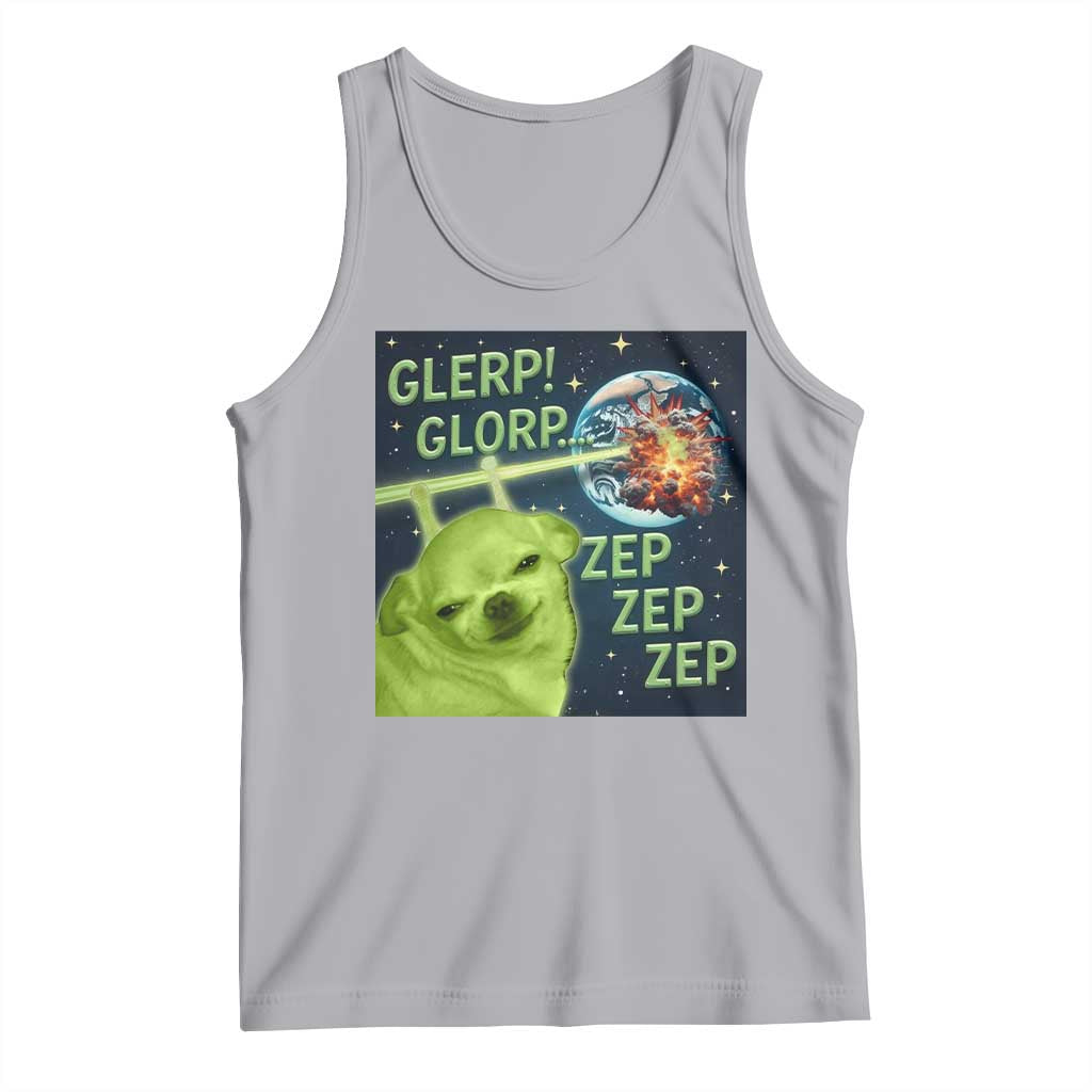 Funny Alien Dog Meme Tank Top Glorp Zep Sci-Fi Humor Chihuahua TS10 Athletic Heather Print Your Wear