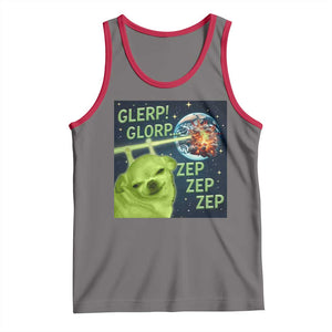 Funny Alien Dog Meme Tank Top Glorp Zep Sci-Fi Humor Chihuahua TS10 Deep Heather Red Print Your Wear