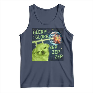 Funny Alien Dog Meme Tank Top Glorp Zep Sci-Fi Humor Chihuahua TS10 Navy Print Your Wear