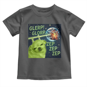 Funny Alien Dog Meme Toddler T Shirt Glorp Zep Sci-Fi Humor Chihuahua TS10 Dark Heather Print Your Wear