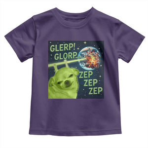 Funny Alien Dog Meme Toddler T Shirt Glorp Zep Sci-Fi Humor Chihuahua TS10 Purple Print Your Wear