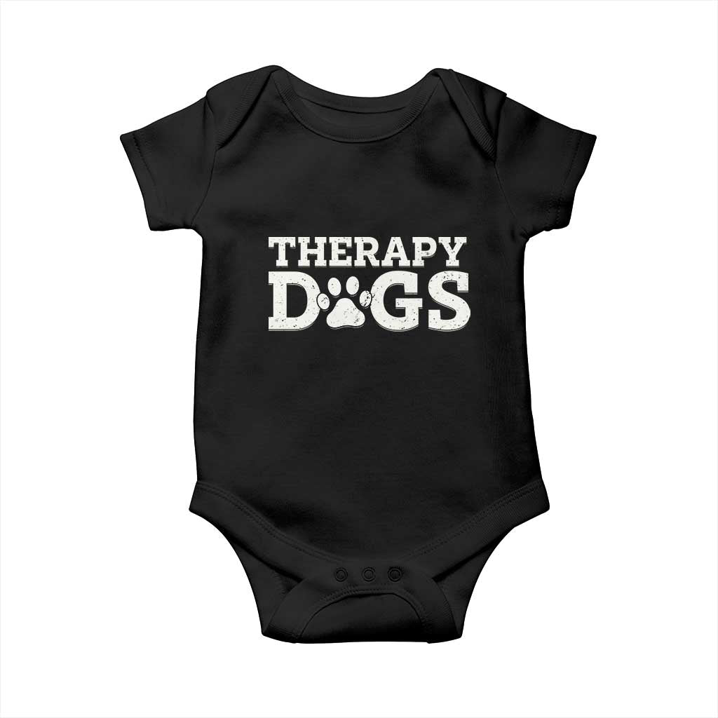 Therapy Dog Baby Onesie Classic Retro Varsity Vintage Pet Partners TS10 Black Print Your Wear