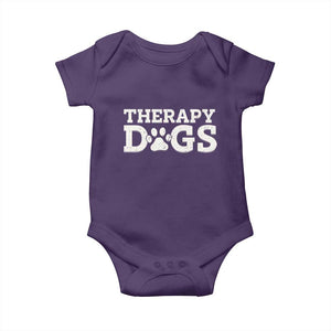 Therapy Dog Baby Onesie Classic Retro Varsity Vintage Pet Partners TS10 Purple Print Your Wear