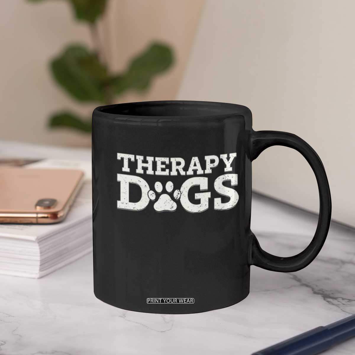 Therapy Dog Coffee Mug Classic Retro Varsity Vintage Pet Partners TS10 Print Your Wear