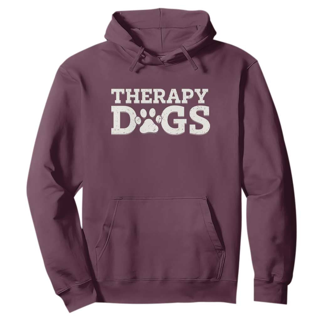 Therapy Dog Hoodie Classic Retro Varsity Vintage Pet Partners TS10 Maroon Print Your Wear