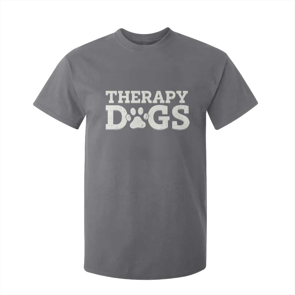 Therapy Dog T Shirt For Kid Classic Retro Varsity Vintage Pet Partners TS10 Charcoal Print Your Wear