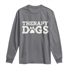 Therapy Dog Long Sleeve Shirt Classic Retro Varsity Vintage Pet Partners TS10 Charcoal Print Your Wear