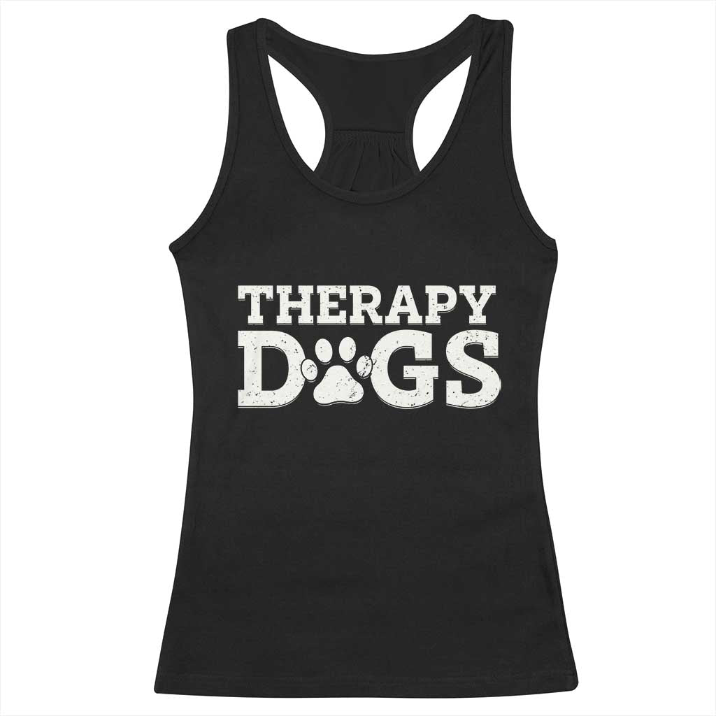 Therapy Dog Racerback Tank Top Classic Retro Varsity Vintage Pet Partners TS10 Black Print Your Wear