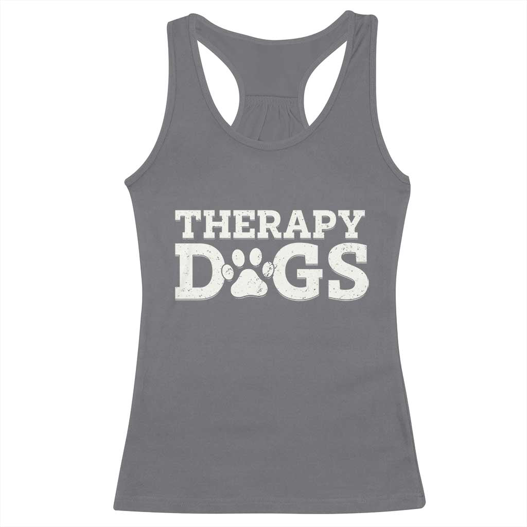 Therapy Dog Racerback Tank Top Classic Retro Varsity Vintage Pet Partners TS10 Charcoal Print Your Wear