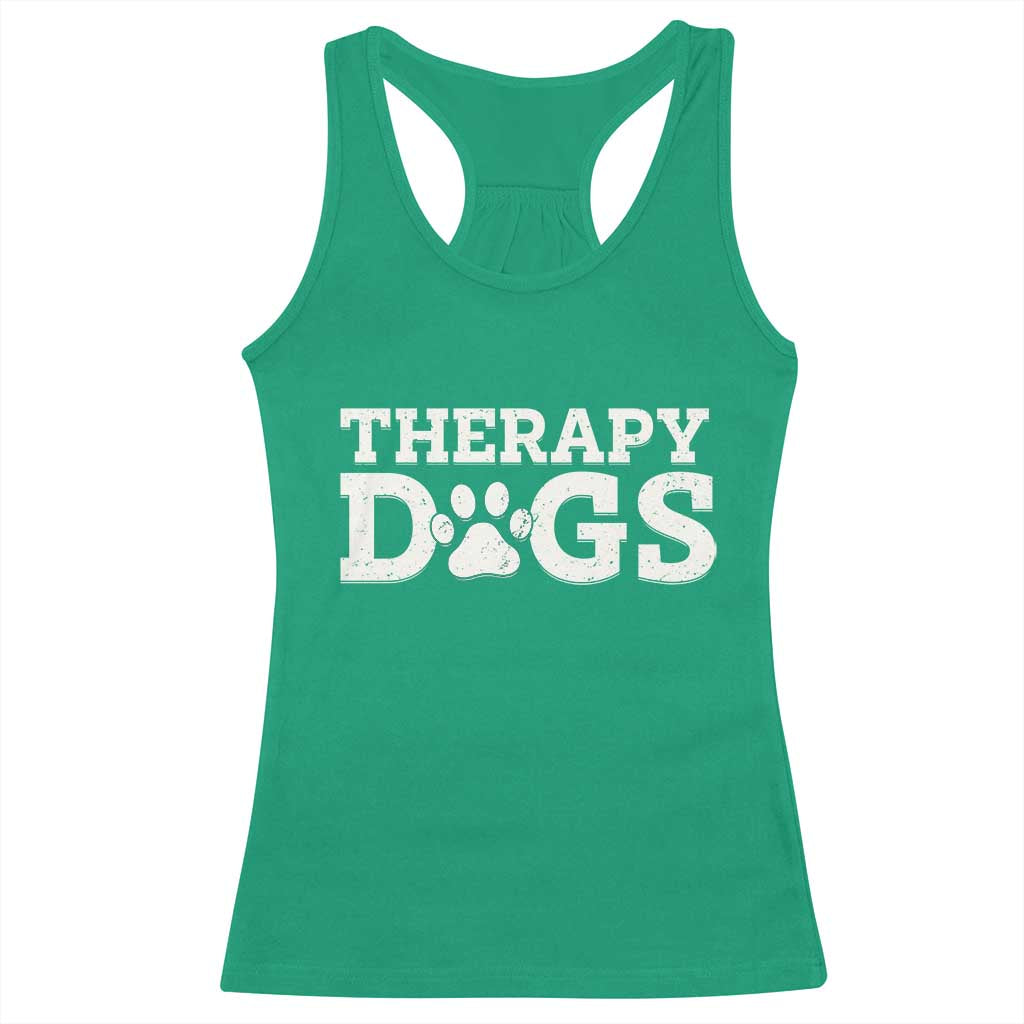 Therapy Dog Racerback Tank Top Classic Retro Varsity Vintage Pet Partners TS10 Irish Green Print Your Wear