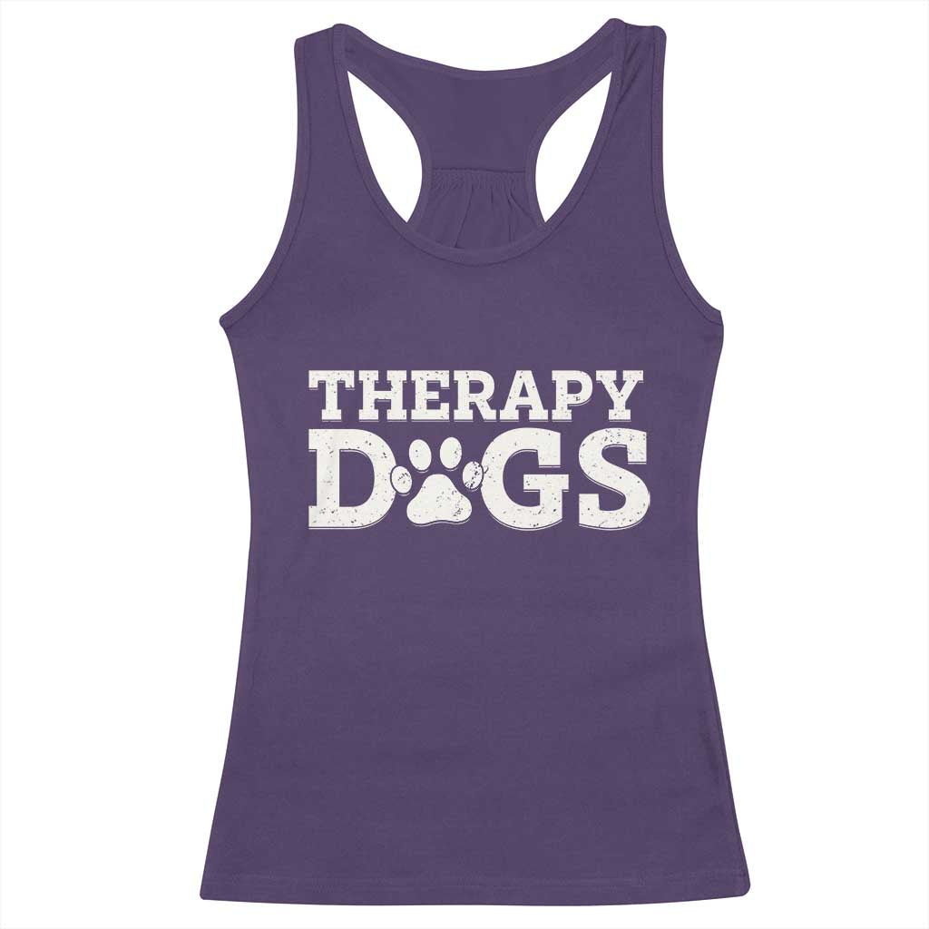 Therapy Dog Racerback Tank Top Classic Retro Varsity Vintage Pet Partners TS10 Purple Print Your Wear