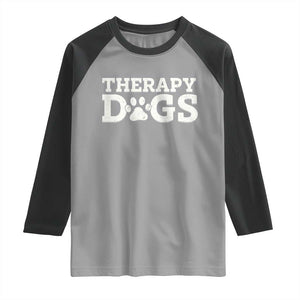 Therapy Dog Raglan Shirt Classic Retro Varsity Vintage Pet Partners TS10 Sport Gray Black Print Your Wear