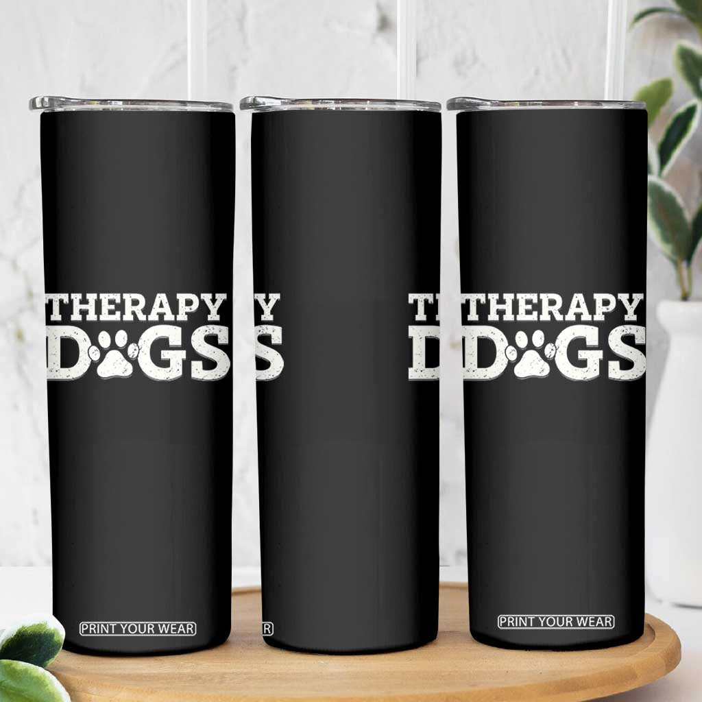 Therapy Dog Skinny Tumbler Classic Retro Varsity Vintage Pet Partners TS10 Print Your Wear
