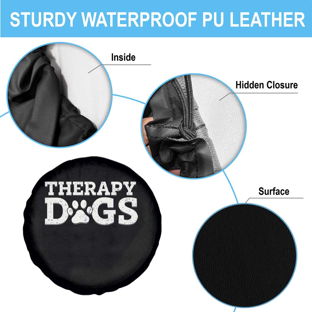 Therapy Dog Spare Tire Cover Classic Retro Varsity Vintage Pet Partners TS10 Print Your Wear