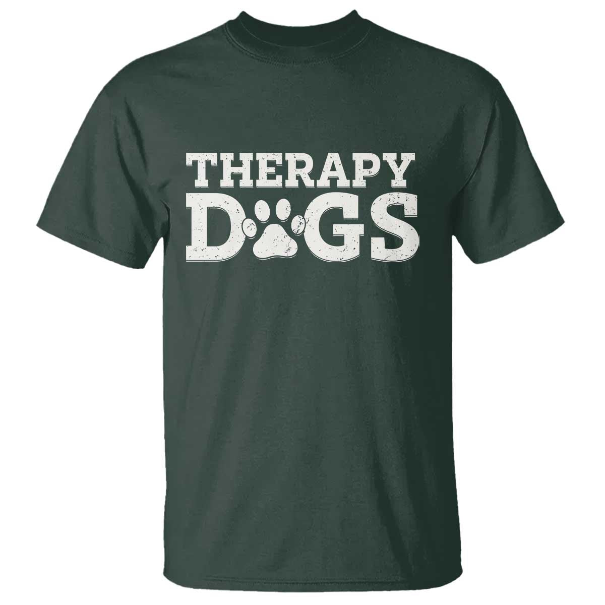 Therapy Dog T Shirt Classic Retro Varsity Vintage Pet Partners TS10 Dark Forest Green Print Your Wear