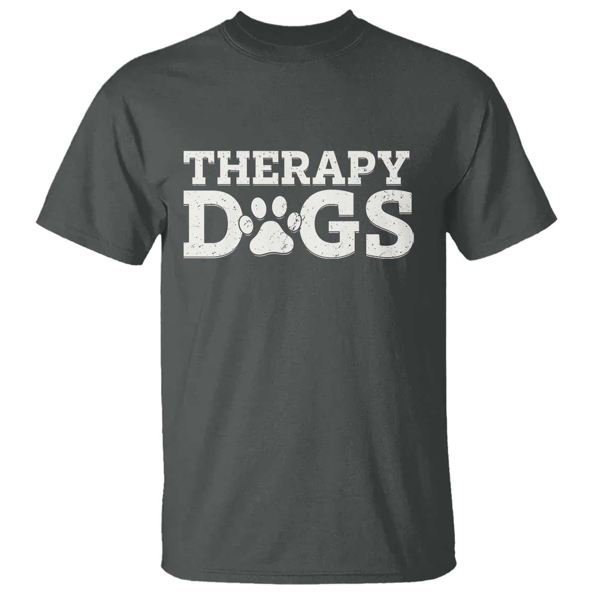Therapy Dog T Shirt Classic Retro Varsity Vintage Pet Partners TS10 Dark Heather Print Your Wear