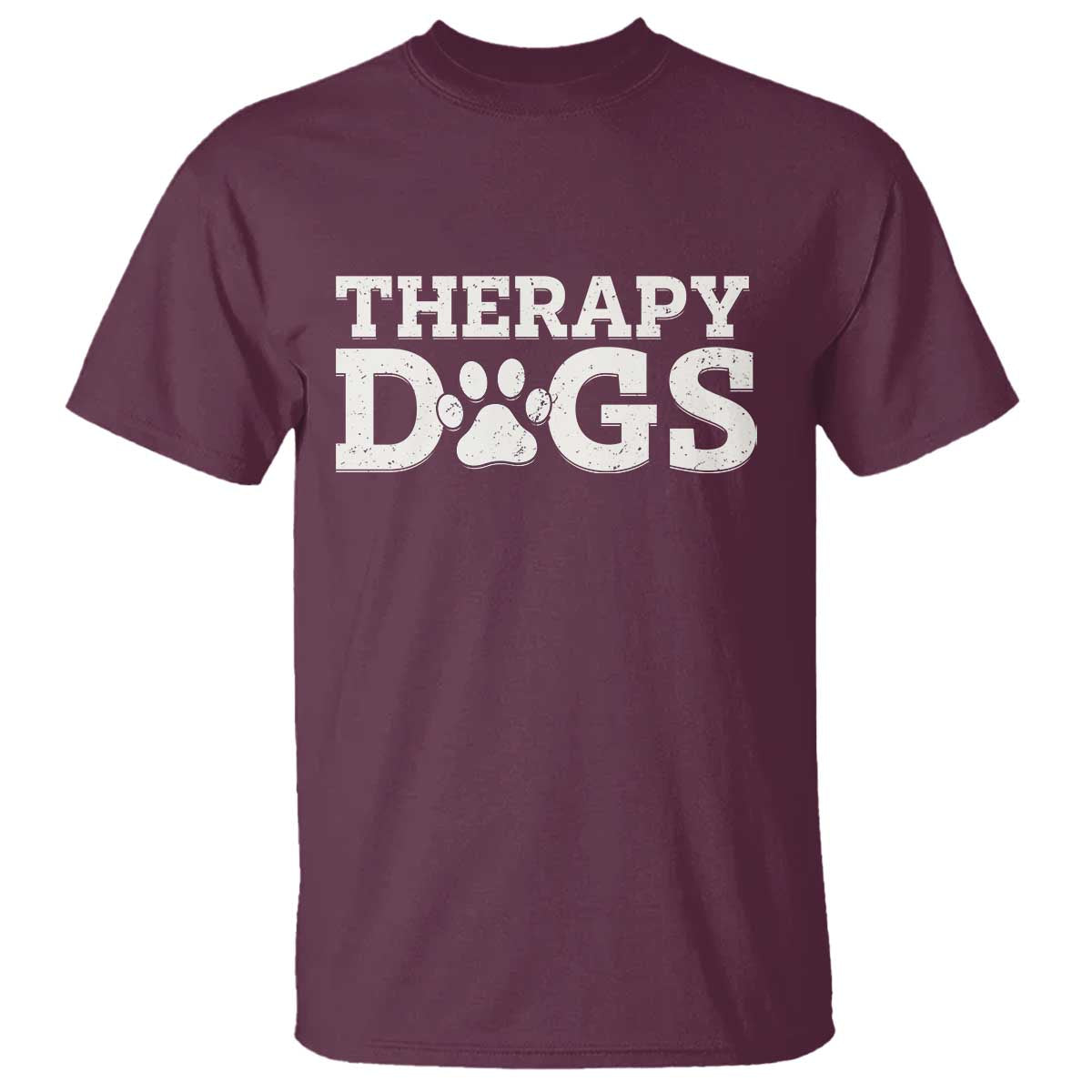 Therapy Dog T Shirt Classic Retro Varsity Vintage Pet Partners TS10 Maroon Print Your Wear
