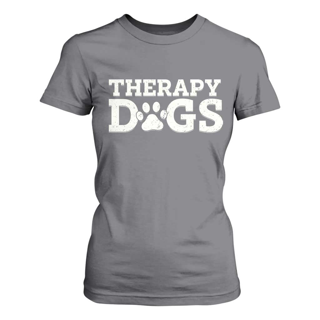 Therapy Dog T Shirt For Women Classic Retro Varsity Vintage Pet Partners TS10 Charcoal Print Your Wear
