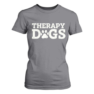 Therapy Dog T Shirt For Women Classic Retro Varsity Vintage Pet Partners TS10 Charcoal Print Your Wear