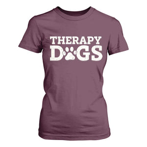 Therapy Dog T Shirt For Women Classic Retro Varsity Vintage Pet Partners TS10 Maroon Print Your Wear