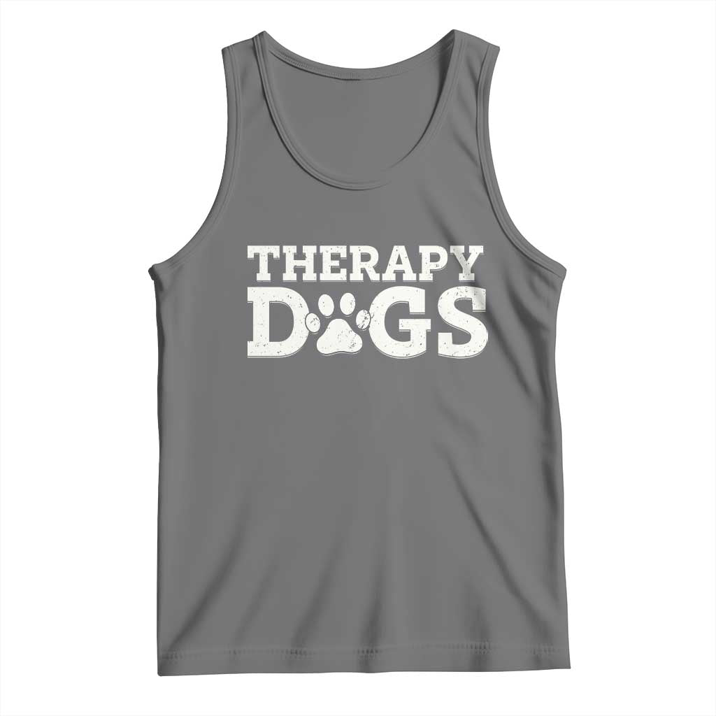 Therapy Dog Tank Top Classic Retro Varsity Vintage Pet Partners TS10 Black Heather Print Your Wear