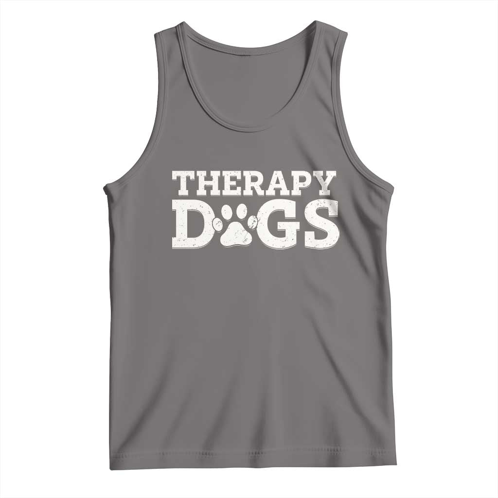 Therapy Dog Tank Top Classic Retro Varsity Vintage Pet Partners TS10 Deep Heather Print Your Wear