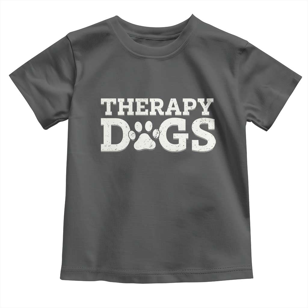 Therapy Dog Toddler T Shirt Classic Retro Varsity Vintage Pet Partners TS10 Dark Heather Print Your Wear