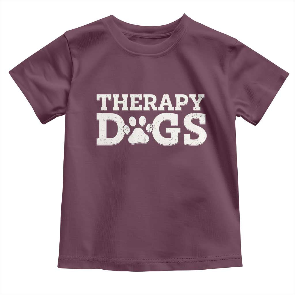 Therapy Dog Toddler T Shirt Classic Retro Varsity Vintage Pet Partners TS10 Maroon Print Your Wear