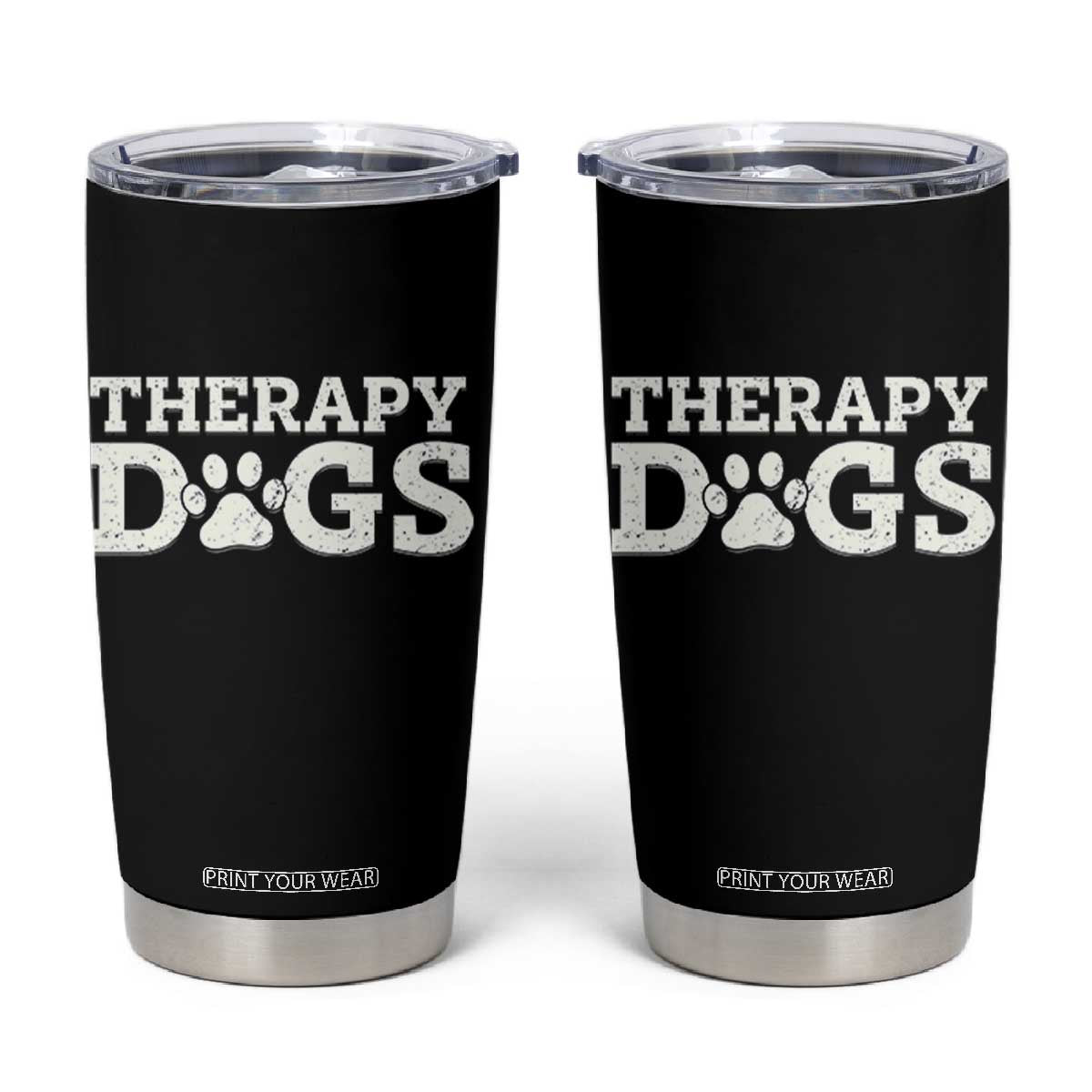 Therapy Dog Tumbler Cup Classic Retro Varsity Vintage Pet Partners TS10 Black Print Your Wear