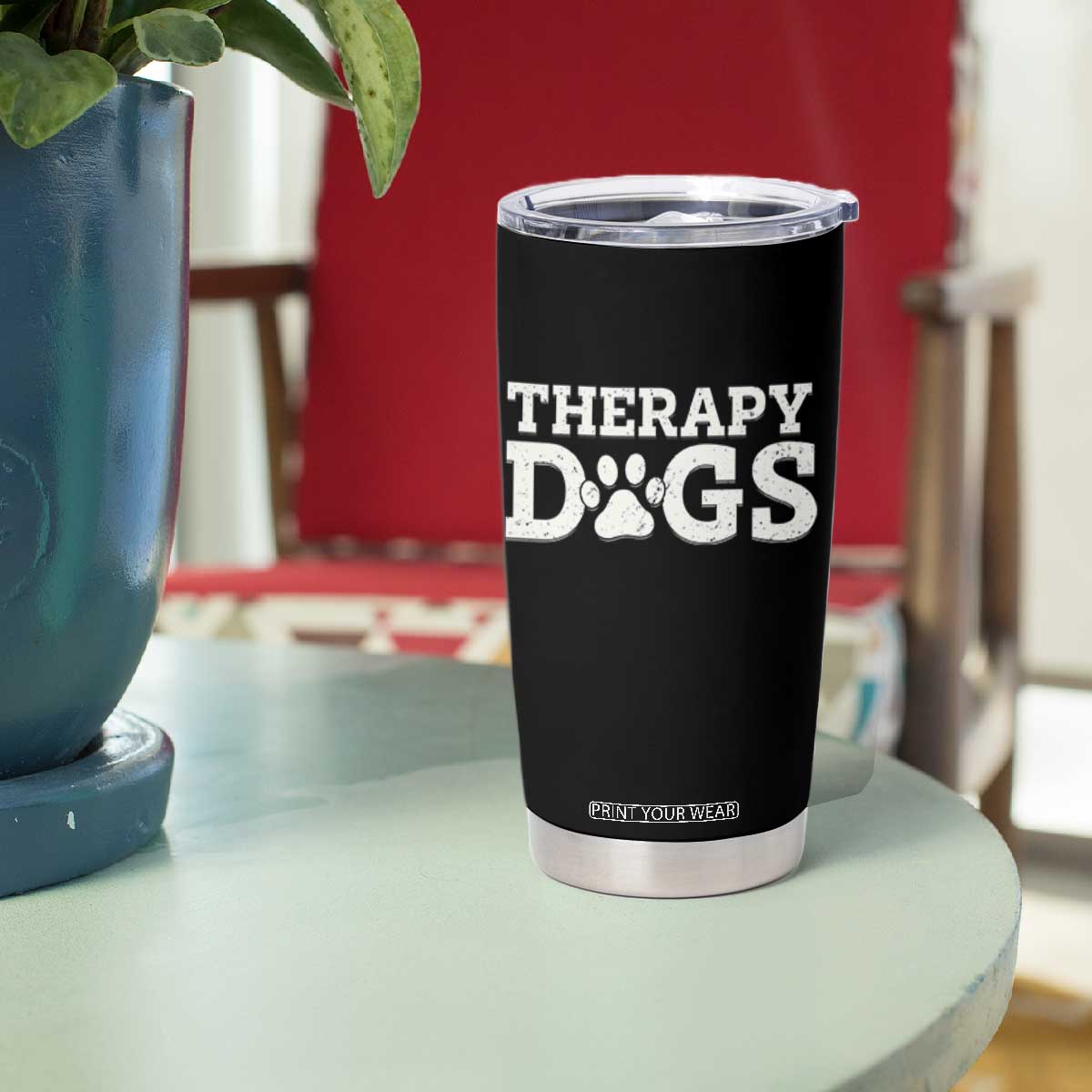 Therapy Dog Tumbler Cup Classic Retro Varsity Vintage Pet Partners TS10 Print Your Wear
