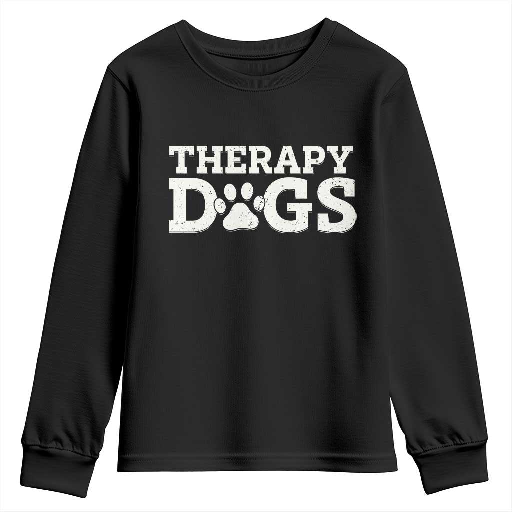 Therapy Dog Youth Sweatshirt Classic Retro Varsity Vintage Pet Partners TS10 Black Print Your Wear