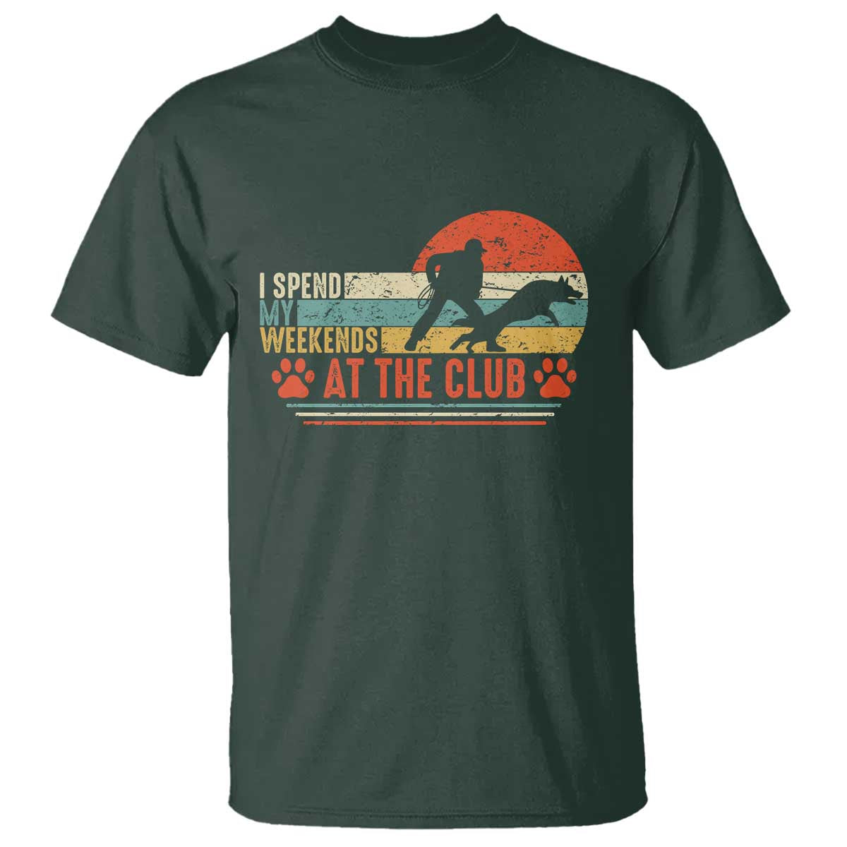 Funny IGP Bite Work T Shirt Schutzhund Dog Training TS10 Dark Forest Green Print Your Wear