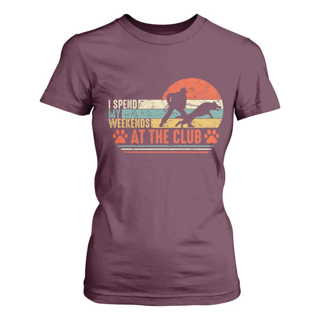 Funny IGP Bite Work T Shirt For Women Schutzhund Dog Training TS10 Maroon Print Your Wear