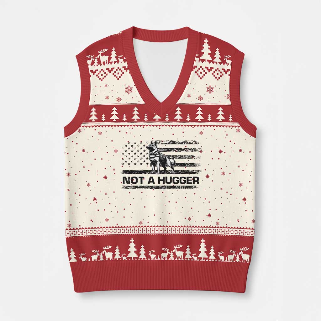 Belgian Malinois American Flag V-Neck Knit Sweater Vest K9 Dog Lovers German Shepherd TS10 Beige Red Print Your Wear