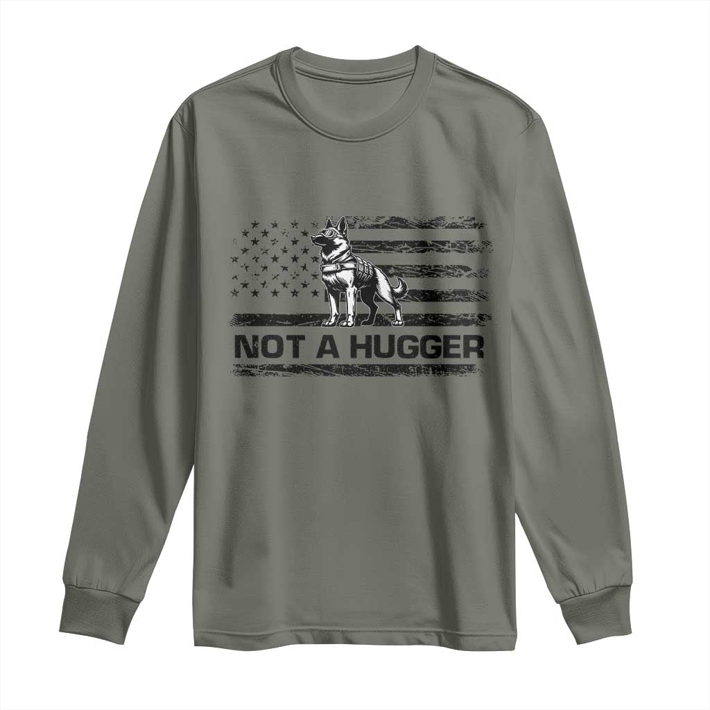 Belgian Malinois American Flag Long Sleeve Shirt K9 Dog Lovers German Shepherd TS10 Military Green Print Your Wear
