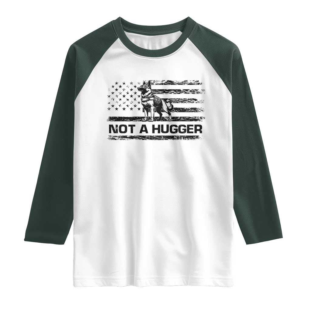 Belgian Malinois American Flag Raglan Shirt K9 Dog Lovers German Shepherd TS10 White Dark Forest Green Print Your Wear