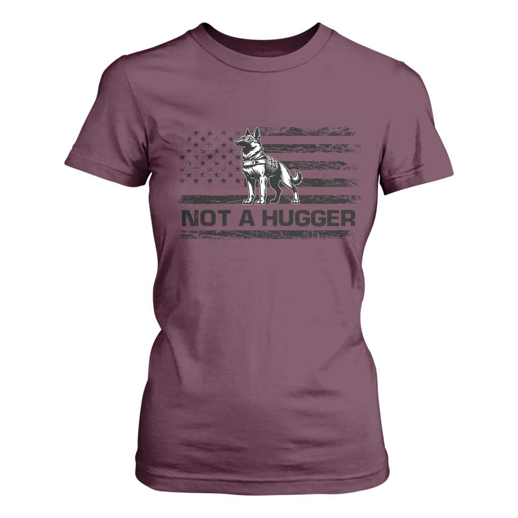 Belgian Malinois American Flag T Shirt For Women K9 Dog Lovers German Shepherd TS10 Maroon Print Your Wear