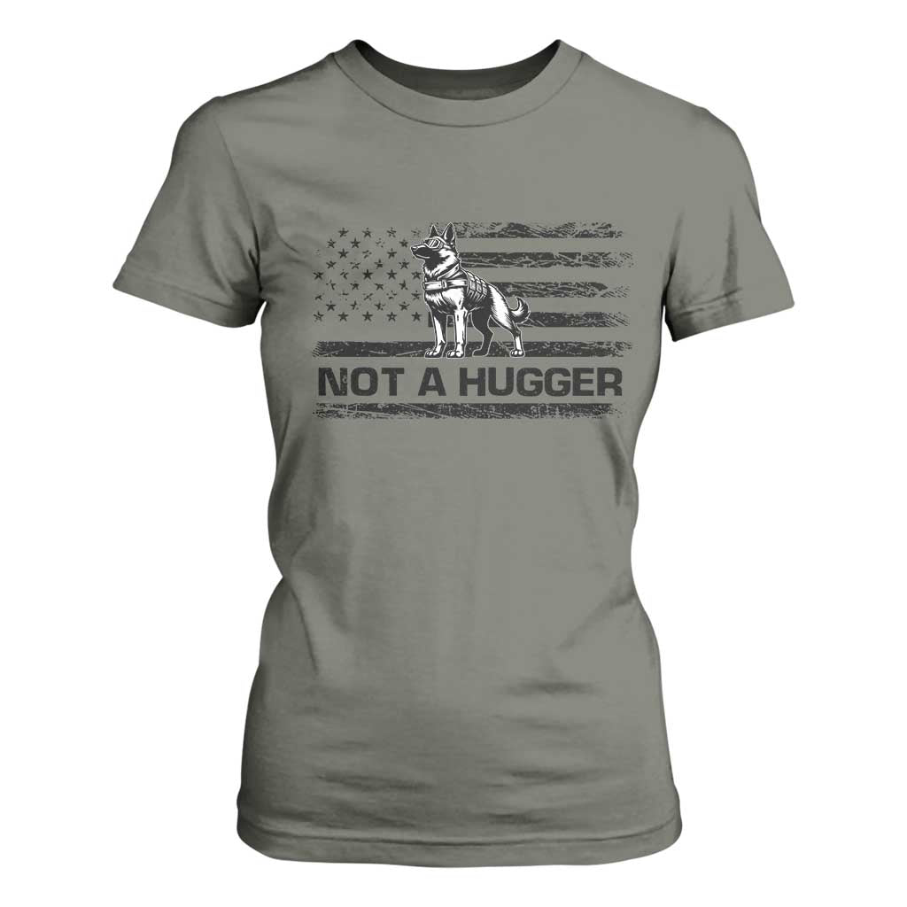 Belgian Malinois American Flag T Shirt For Women K9 Dog Lovers German Shepherd TS10 Military Green Print Your Wear