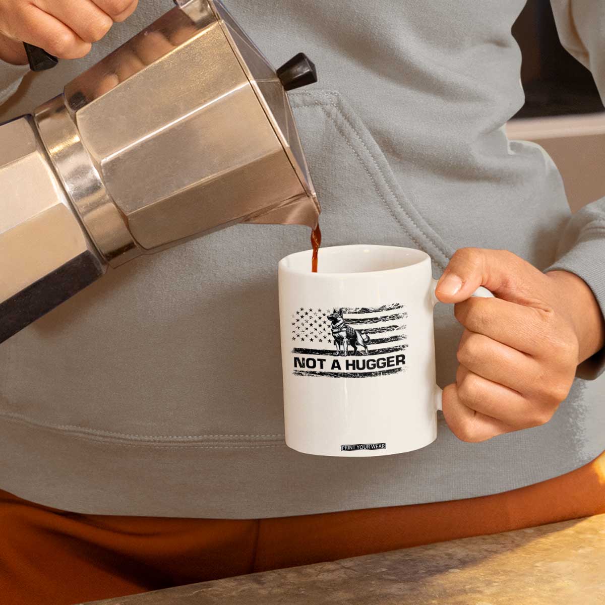 Belgian Malinois American Flag Coffee Mug K9 Dog Lovers German Shepherd TS10 Print Your Wear