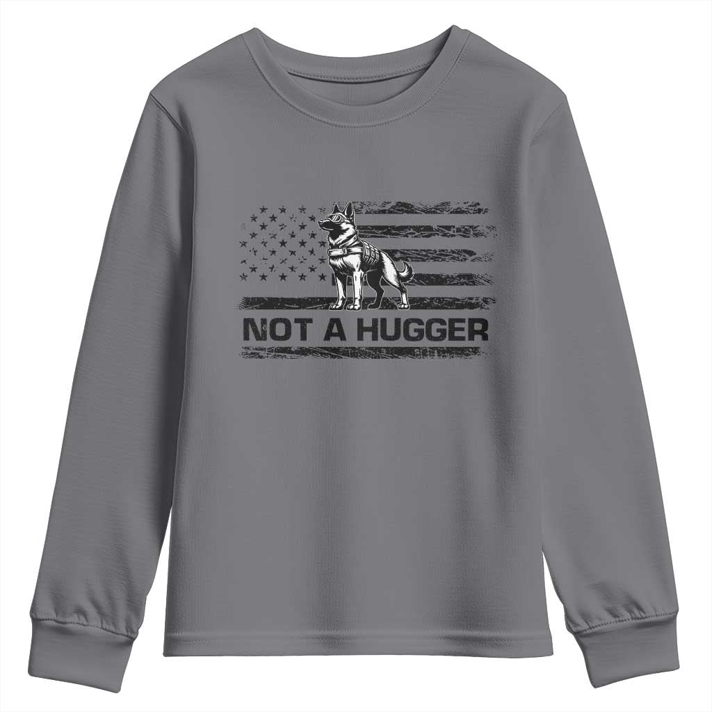 Belgian Malinois American Flag Youth Sweatshirt K9 Dog Lovers German Shepherd TS10 Charcoal Print Your Wear